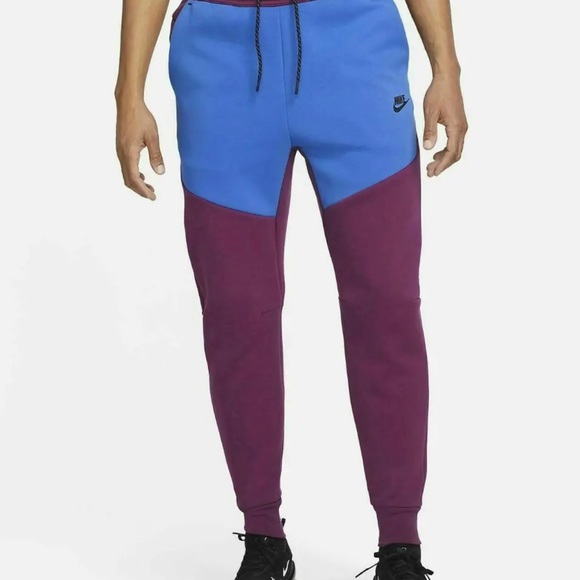 Nike Tech Fleece Pants Joggers Slim Fit Sangria Blue CU4495-610 Men’s Size XXL - Picture 2 of 12